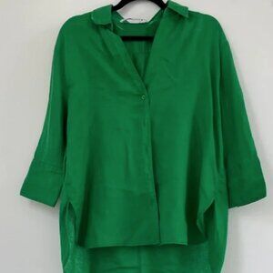 Zara Green Button Down Shirt